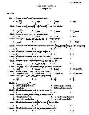 Kiểm tra 40 phút Toán 12